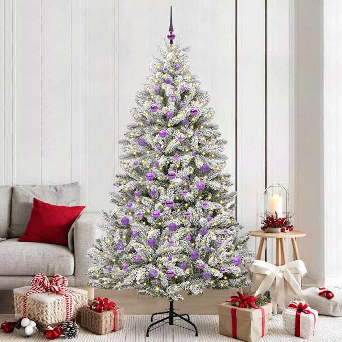 vidaXL - Kunstkerstboom - 210 - cm - 300 - LED's - Warmwit - PVC - en - Staal