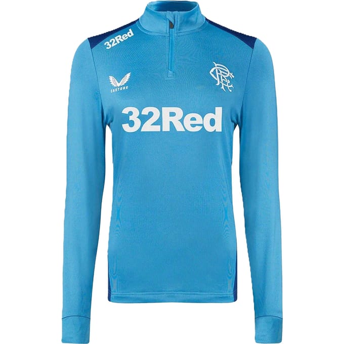 Castore Uniseks Volwassene 2023/2024 Rangers FC Quarter Zip Training Midlayer (Blauw)