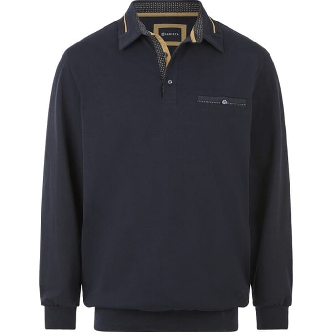 Poloshirt met lange mouwen DOROCASTI donkerblauw