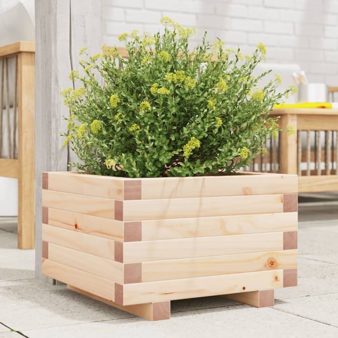 vidaXL - Plantenbak - 40x40x26,5 - cm - massief - grenenhout