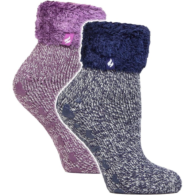 2-Pack Dames Zachte Lounge Sokken met Antislip