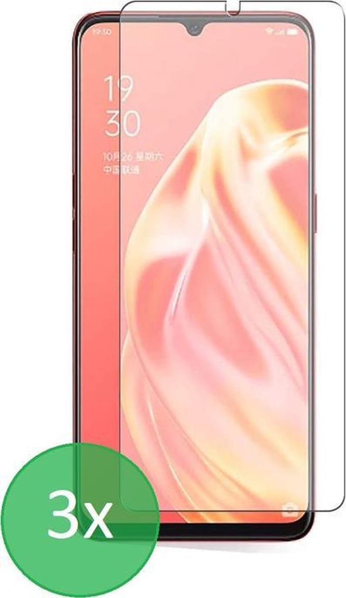 Geschikt Voor: Oppo A91 - 3x Screenprotector - screen protector - glas - bescherm - beschermglas