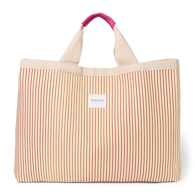 Studio Noos Poplin Striped strandtas butter yellow