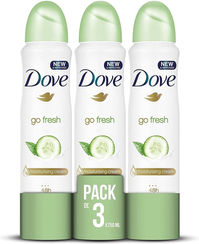 Dove XL Deo Spray - Go Fresh Cucumber - Voordeelverpakking 3 x 250 ml