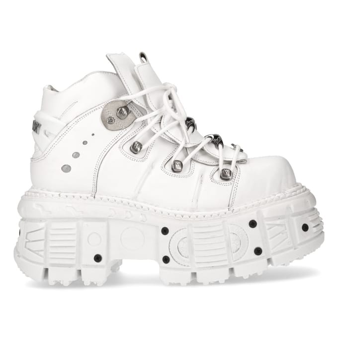 New Rock Unisex wit lederen gotische punklaarzen - M-TANK106-C1