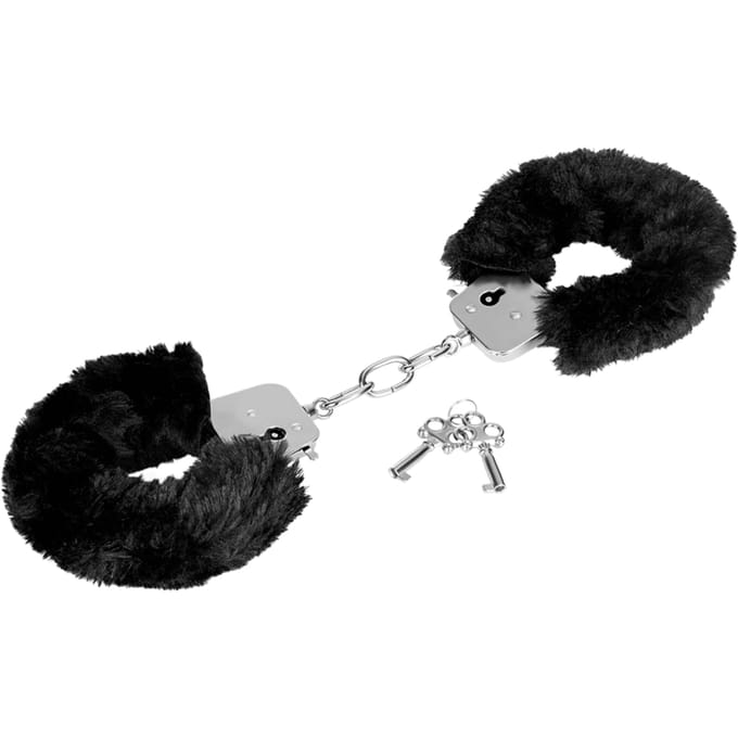 Gp Furry Handcuffs Black