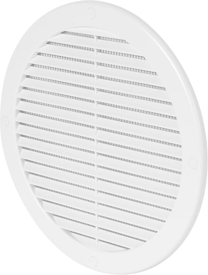 Ronde Ventilatie Rooster 200 mm Wit met Insectennet