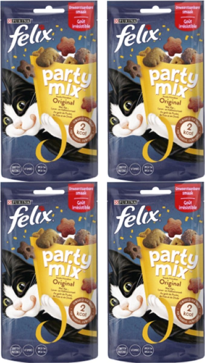 4x Felix Party Mix - Original Mix - Kattensnacks - 60g