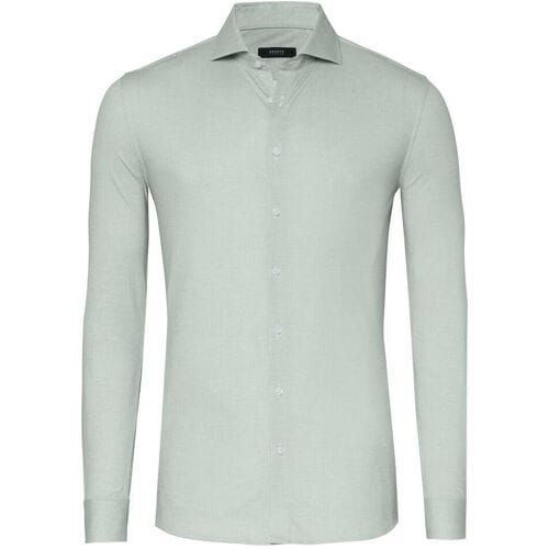 Desoto Luxury Overhemd Uni Color Minimal Texture Lime Green / male