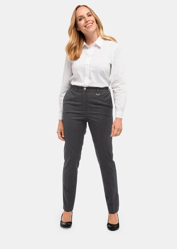 Goldner Chino Broek met strijkvouwen en gedeeltelijk elastische tailleband