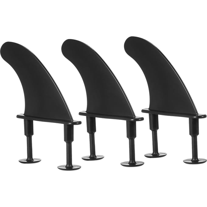 Ailerons de planche de Surf souples avec vis, 3 pièces, 4.5 pouces, pour planche de Surf souple, Longboard Type 1 noir