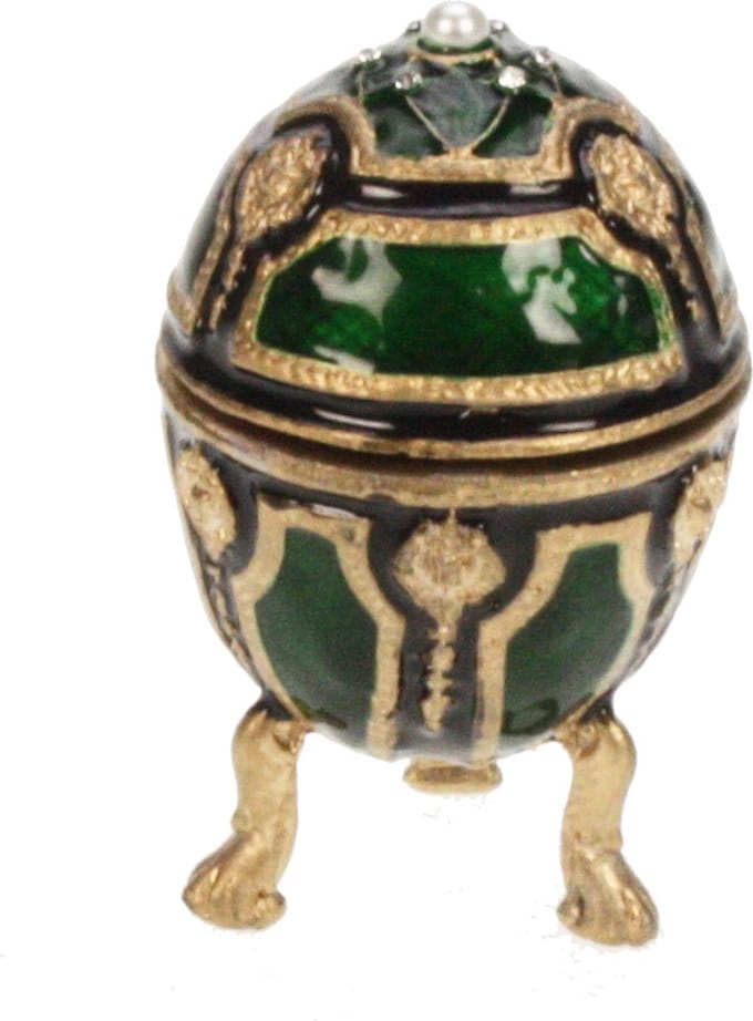 Ei ant. goudkl./groen/zwart Ø3,8x6,2cm
