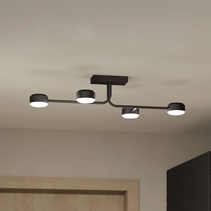 EGLO Clavellina LED plafondlamp, zwart, 4-lamps