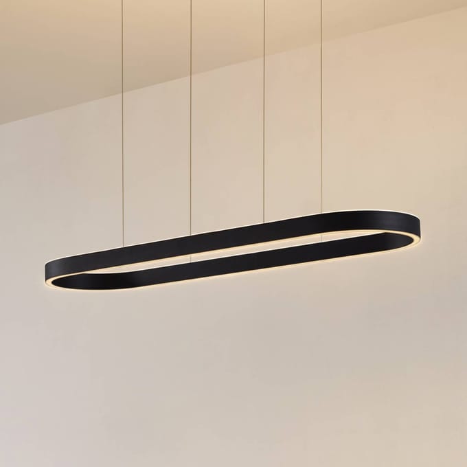 Lucande Smart LED hanglamp Melinay, zwart, CCT, Tuya
