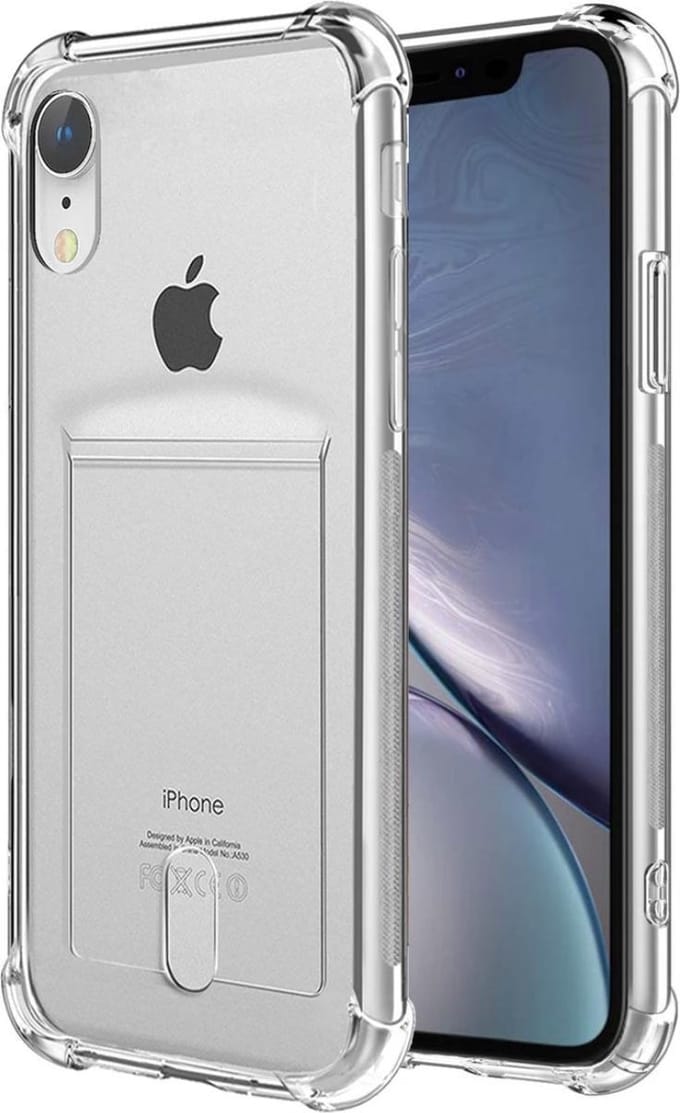Geschikt voor YPCd® Apple iPhone XR Pasjeshouder - Shock Case Transparant
