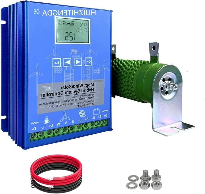 Hybride Laadcontroller - Wind Zonne - Energie Opwekken - MPPT PWM Technologie - 12V 24V 48V - Aluminium