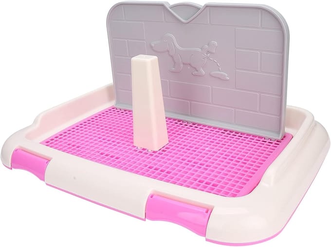 Hondentoilet Binnen - Puppy Trainingskussen - Zindelijkheid Training - Gesimuleerd Wandontwerp - 48x36x6 cm - Roze