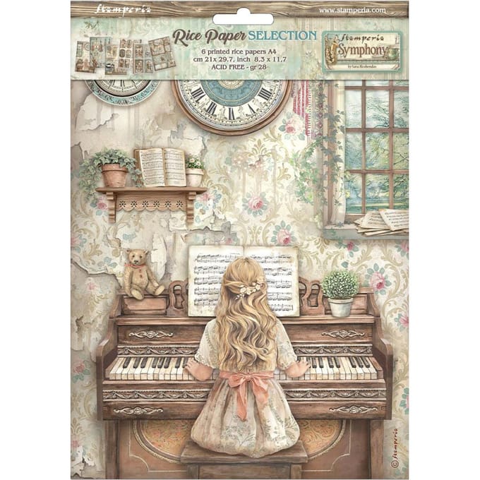 Stamperia Motief strozijde assortiment "Symphony", DIN A4, set van 6