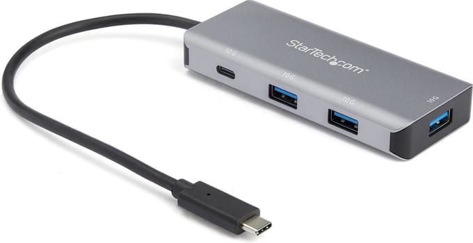 StarTech.com 4-poorts USB-C-hub (10 Gbps) met 3x USB-A en 1x USB-C - hub - 4 poorten USB hub - 4 - Grijs