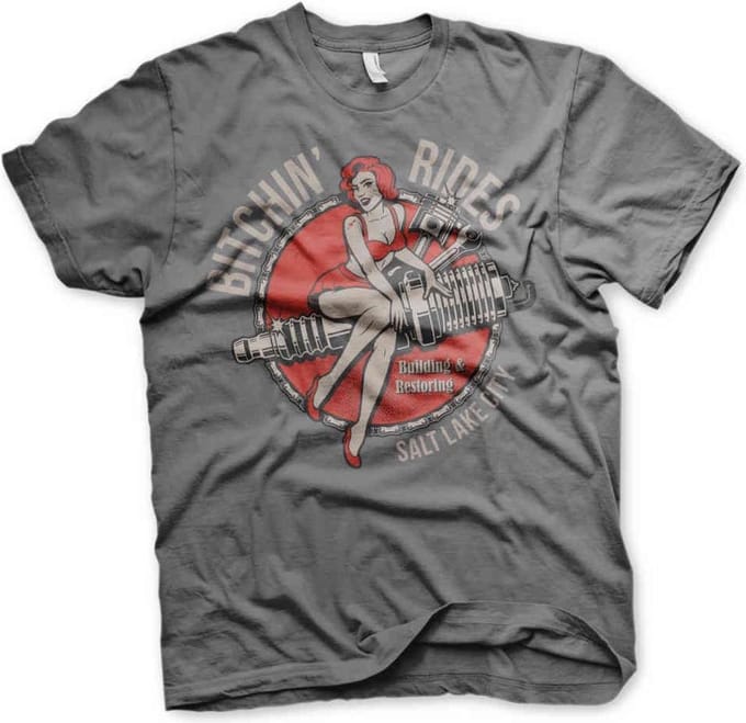 Bitchin' Rides Heren Tshirt -S- Salt Lake City Grijs