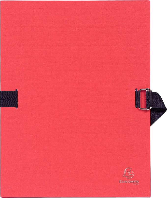 Exacompta 10x Map met uitrekbare in gekleurde canvas - 24x32 cm - Rood - 725E