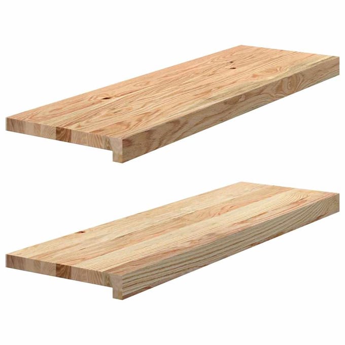 vidaXL - Vensterbanken - 2 - st - onbehandeld - 80x30x2 - cm - massief - eikenhout