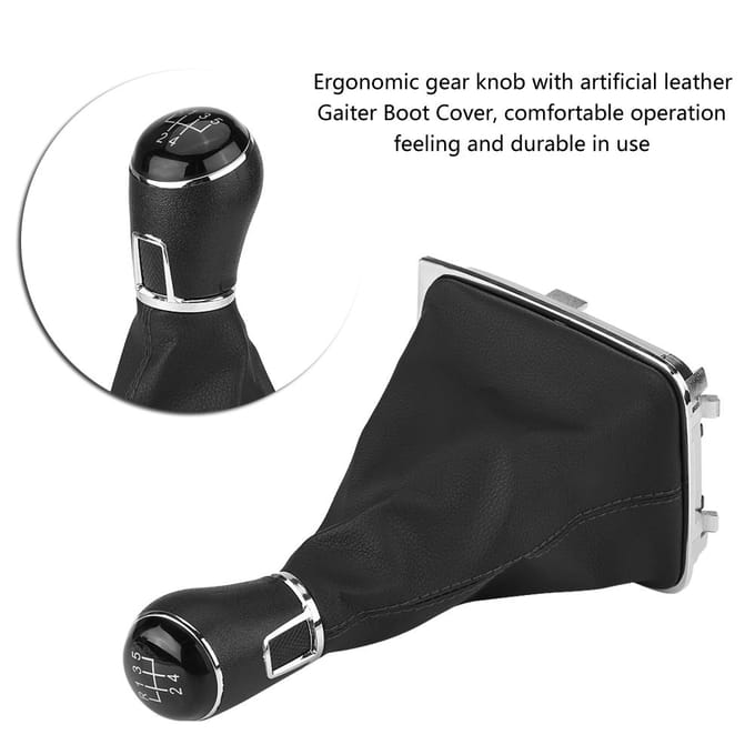 5 Versnellingen Auto Versnellingspook Knop Gaiter Hoes Geschikt voor 7 MK7 20132018 black