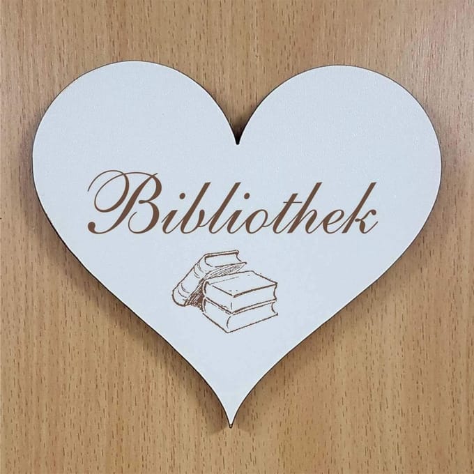 Decoratiebord Hart - Woonaccessoire - Deur Decoratie - Zelfklevend - 13 x 12 cm - Bruin