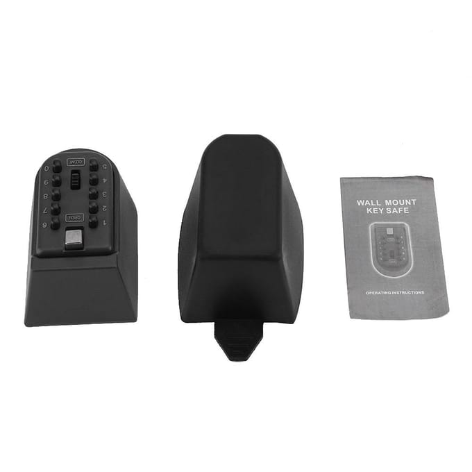 Boîte de Rangement pour Clés Extérieure Sécurisée Étanche Porte-Clés Suspendu à la Porte Cadenas à Combinaison black