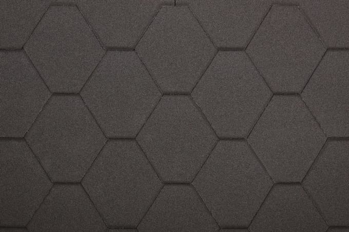 Timbela H-BLACK - Bitumen dakspanen - Dekking: 3 m² - Hexagonal Rock