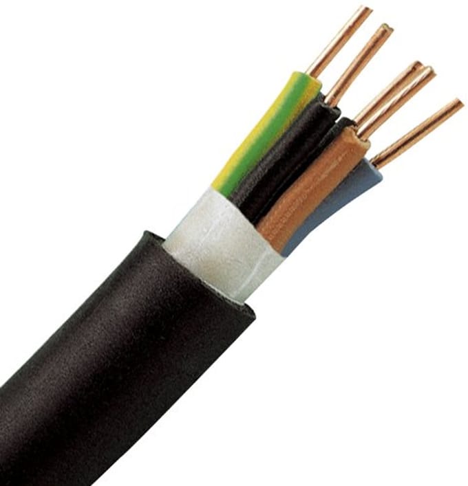 Aardleiding NYY-J 5 x 1,5 mm² 10 m Zwart