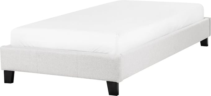 ROANNE - Eenpersoonsbed - Lichtgrijs - 90 x 200 cm - Polyester