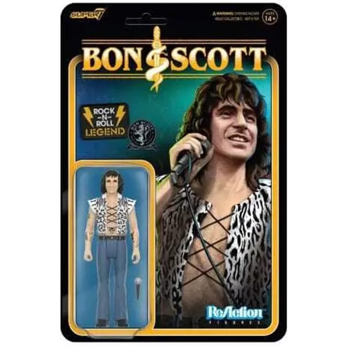 Super7 Bon Scott ReAction Action Figure Wave 02 Bon Scott (Leopard Print) 10 cm Action Figuur