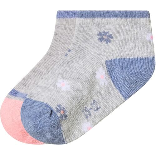 LUPILU 2 Paar kinder sokken (Bloemen/grijs/blauw/roze, 23/26)
