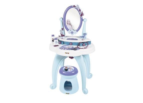 Smoby - Speelgoedkaptafel Frozen 2-in-1 - draaiende spiegel, krukje en tal van accessoires - Disney