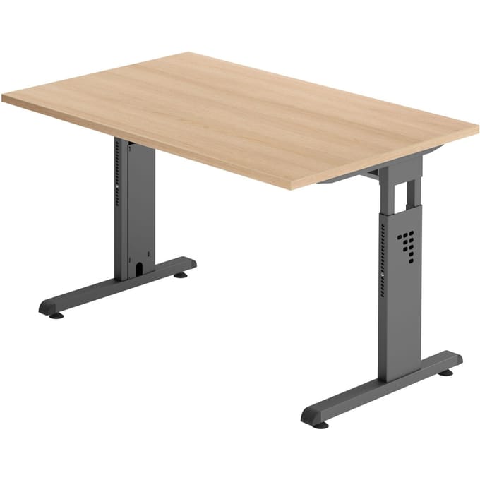 MEGA 12 G | Bureau - 120x80 Tafelhoogte I In hoogte verstelbaar Eiken/Grafiet