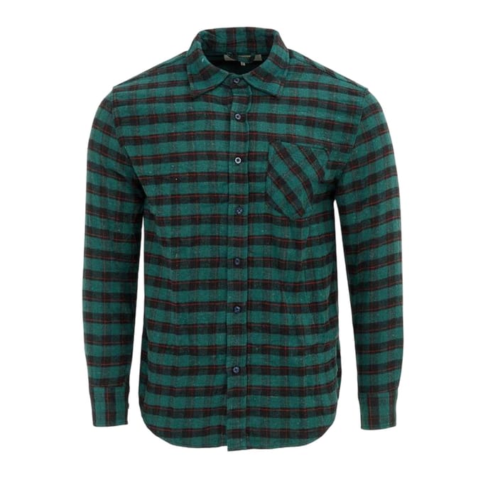 Firetrap Herengeruite overhemd (Groen, Zwart)