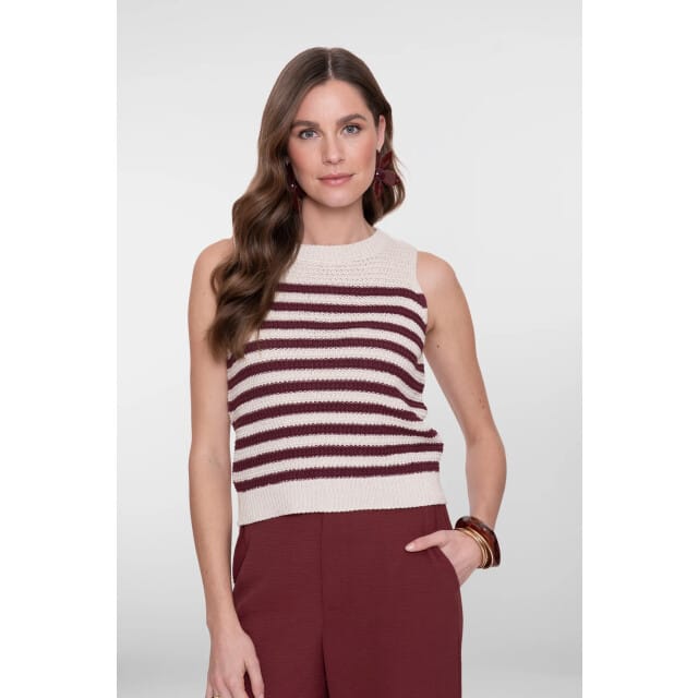 Geisha Spencer Striped Off-white/cherry Red Taglia: S | Maglioni a maglia Outlet | Donna | Rosso
