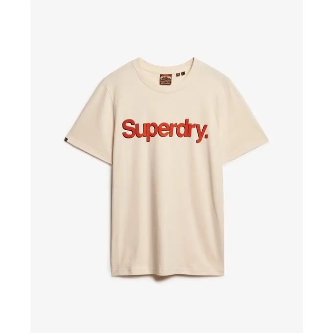 Superdry T-shirt Classic Core Logo Shadow Tee M1012197a Oatmeal Beige Mannen Maat - S