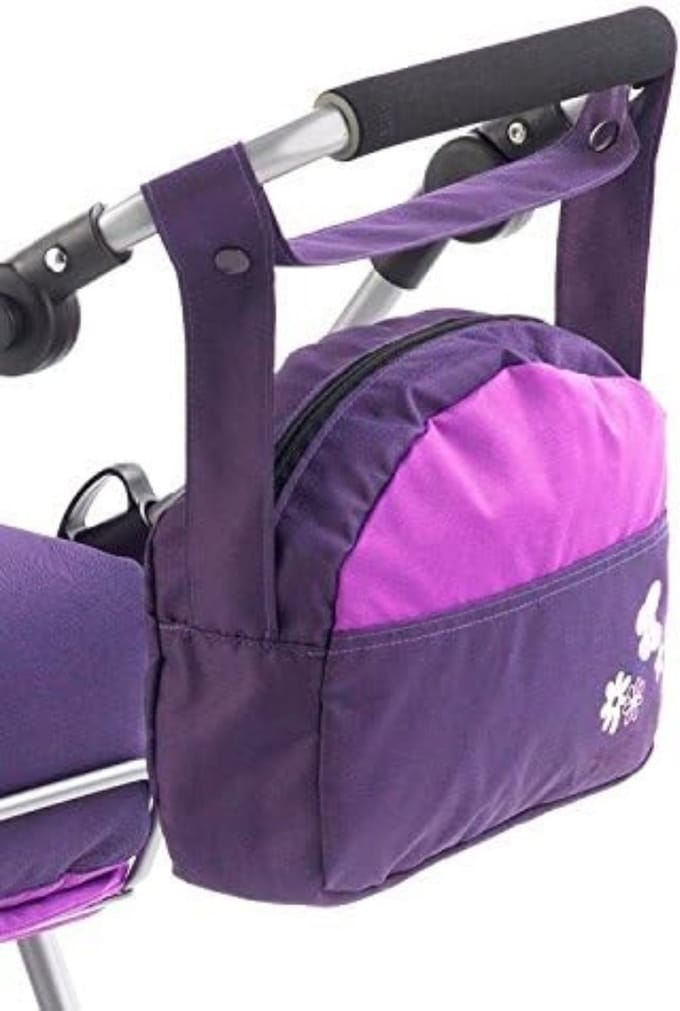 Luiertas pop - Verzorginstas pop - Luiertas speelgoed - 27 x 9 x 22 cm - Paars