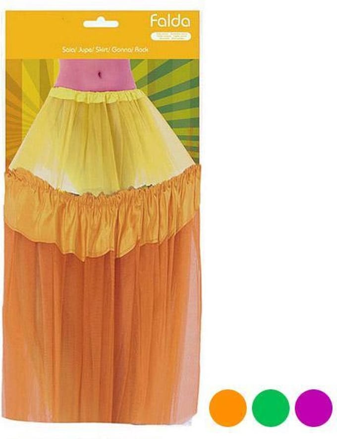 Dames verkleed rokje/tutu - tule stof met elastiek - geel - one size
