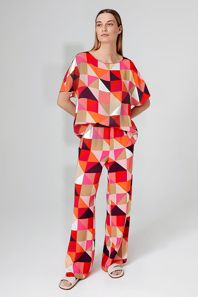 TRVL DRSS Wide Pants Blossom Maat: S | Wijde Broeken Outlet | Dames