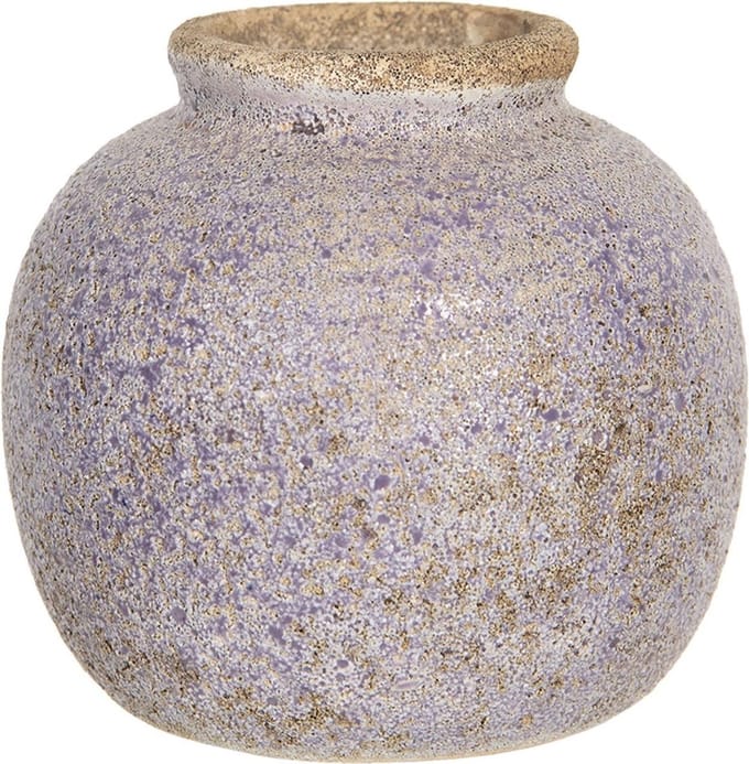 Clayre & Eef Vaas 8 cm Paars Keramiek