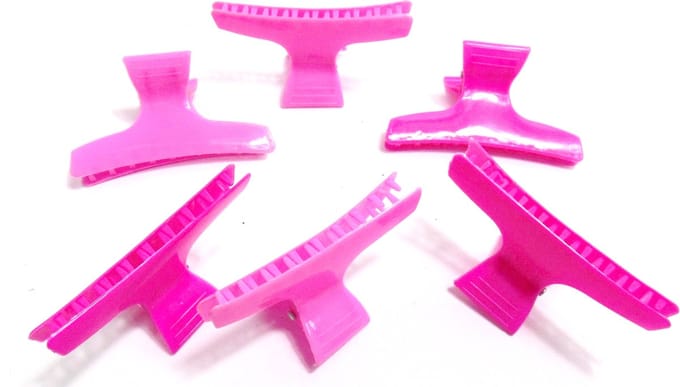 6 kappers klemmen flexibel roze tinten