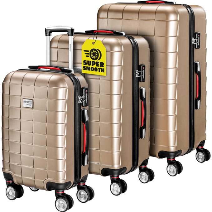 Reiskoffers Exopack 3-delig Champagne ABS