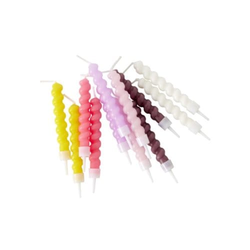 Rice verjaardagskaarsjes twist a 12 stuks roze