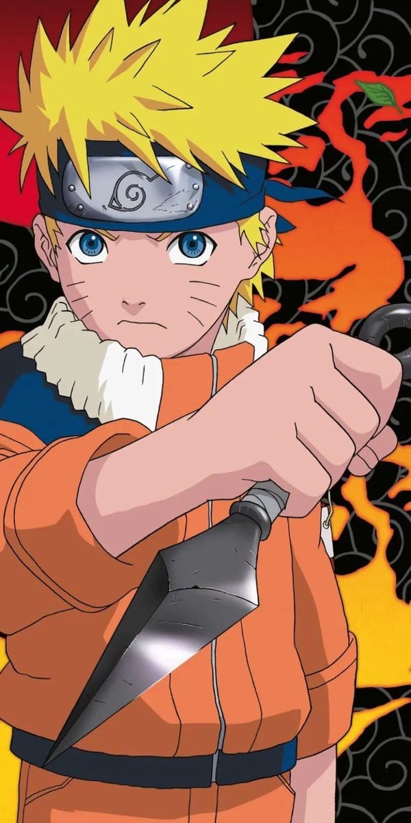 Zwarte Naruto strandlaken Vlam 70 x 140