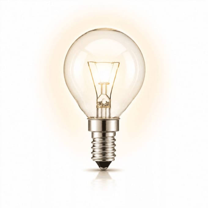 1x Kogel Gloeilamp E14 - 25W - Warm Wit Licht (2700K) - 180 lm - 1 jaar - Dimbaar