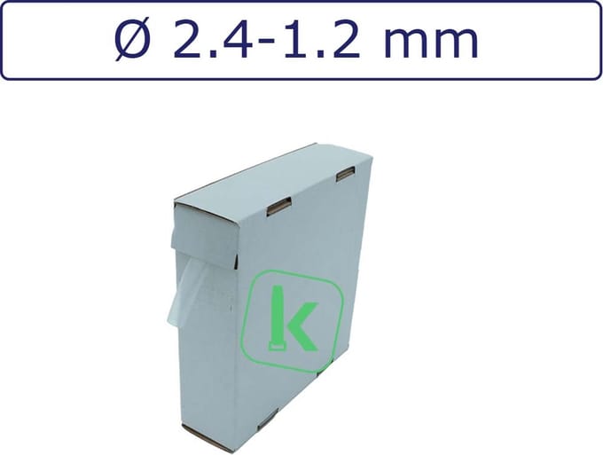 PRO-TIE® - Krimpkous 2,4-1,2 mm Transparant Dunwandig krimpverhouding 2:1 (Box 15 meter) - PRO-TIE