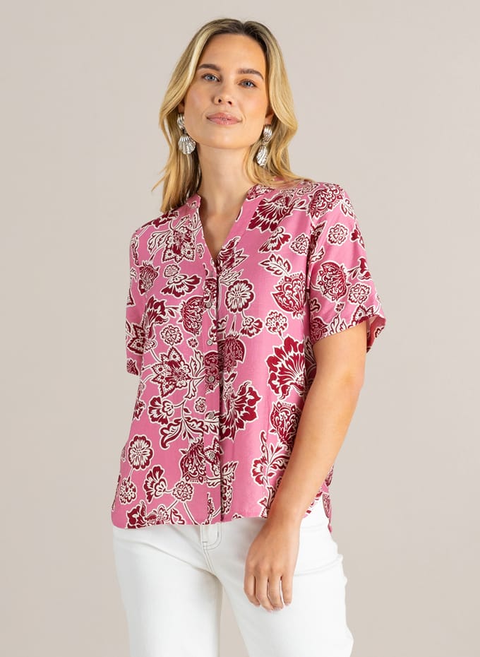 IVY BEAU Giana Tops - Pink/Multi-Colour - maat 36